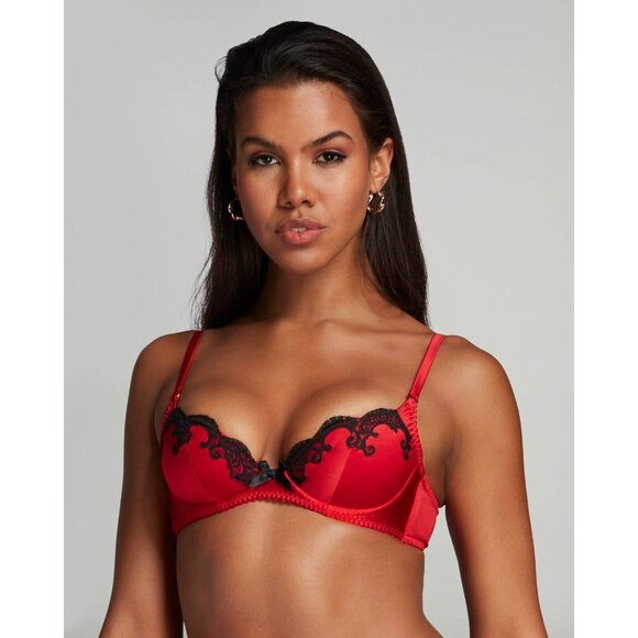Agent Provocateur Molly Red Silk Bra 32D NWOT